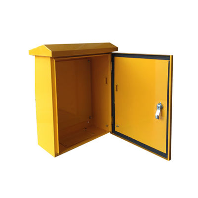 Yellow Steel Electrical Enclosure Outdoor Power Supply Cable Distribution Box Waterproof
