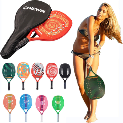 Beach Tennis Padel Racket  Carbon Fiber Paddle Racket Soft EVA Face Outdoor Ball Sports