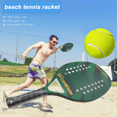 Beach Tennis Padel Racket  Carbon Fiber Paddle Racket Soft EVA Face Outdoor Ball Sports