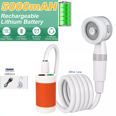Portable Camping Shower Bath Electric Rechargeable Pump Set Outdoor Car Wash Pet Cleaning