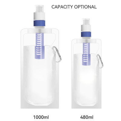 Outdoor Survival Portable Foldable Water Purifier Bottle Water Filter Bottle For Camping Hiking