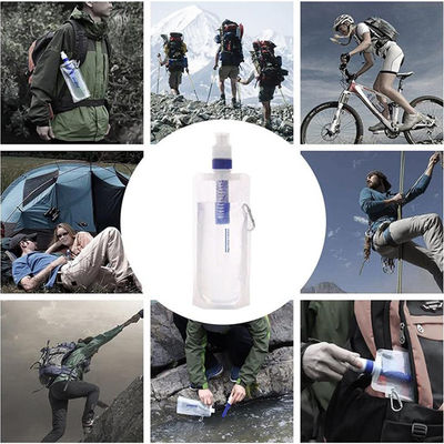 Outdoor Survival Portable Foldable Water Purifier Bottle Water Filter Bottle For Camping Hiking