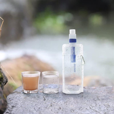 Outdoor Survival Portable Foldable Water Purifier Bottle Water Filter Bottle For Camping Hiking