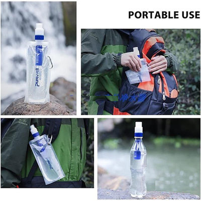 Outdoor Survival Portable Foldable Water Purifier Bottle Water Filter Bottle For Camping Hiking