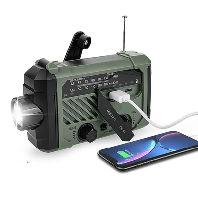 Portable Solar Hand Crank Radio AM FM Emergency Multi-functional Reading Lamp Flashlight SOS Alarm Solar Charging 2000mA