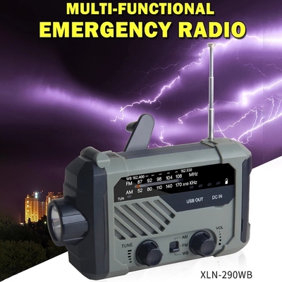 Portable Solar Hand Crank Radio AM FM Emergency Multi-functional Reading Lamp Flashlight SOS Alarm Solar Charging 2000mA