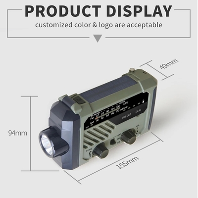 Portable Solar Hand Crank Radio AM FM Emergency Multi-functional Reading Lamp Flashlight SOS Alarm Solar Charging 2000mA