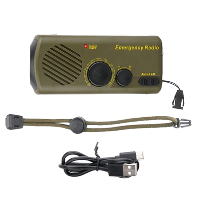 550mAh Solar Powered Flashlight USB Charging Hand Crank Flashlight Outdoor Survival Emergency Radio Flashlight