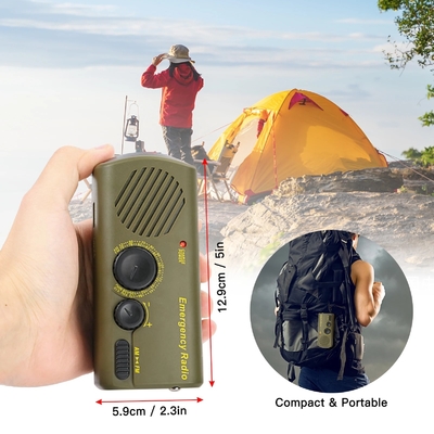 550mAh Solar Powered Flashlight USB Charging Hand Crank Flashlight Outdoor Survival Emergency Radio Flashlight
